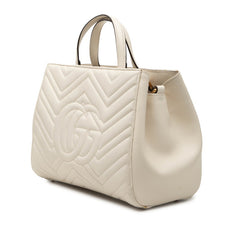 グッチ GGマーモント ハンドバッグ ショルダーバッグ 2WAY 448054 ホワイト レザー レディース GUCCI 【中古】