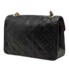 シャネル ココマーク マトラッセ チェーン ショルダーバッグ ブラック ゴールド ラムスキン レディース CHANEL 中古