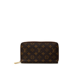 ルイ ヴィトン モノグラム ジッピーオーガナイザー 長財布 M60002 ブラウン PVC レザー レディース LOUIS VUITTON 中古