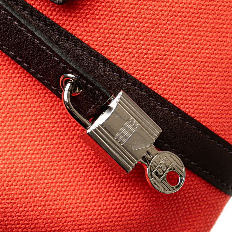 エルメス ピコタンロック カーゴPM ハンドバッグ ローズテキサス ルージュセリエ シルバー金具 ヴォースイフト トワルゴエラン レディース HERMES 【中古】