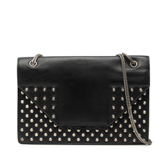 サンローラン スタッズ チェーン ショルダーバッグ ブラック レザー レディース SAINT LAURENT 中古