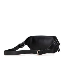 ヴァレンティノ VLTNロゴプリント ウエストバッグ ボディバッグ ブラック ホワイト レザー メンズ VALENTINO 【中古】