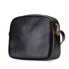 サルヴァトーレフェラガモ ヴァラ リザード型押し ショルダーバッグ ブラック レザー レディース Salvatore Ferragamo 【中古】