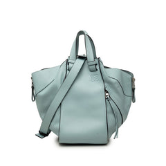 ロエベ アナグラム ハンモック ミディアム ハンドバッグ ショルダーバッグ 2WAY ブルー レザー レディース LOEWE 【中古】
