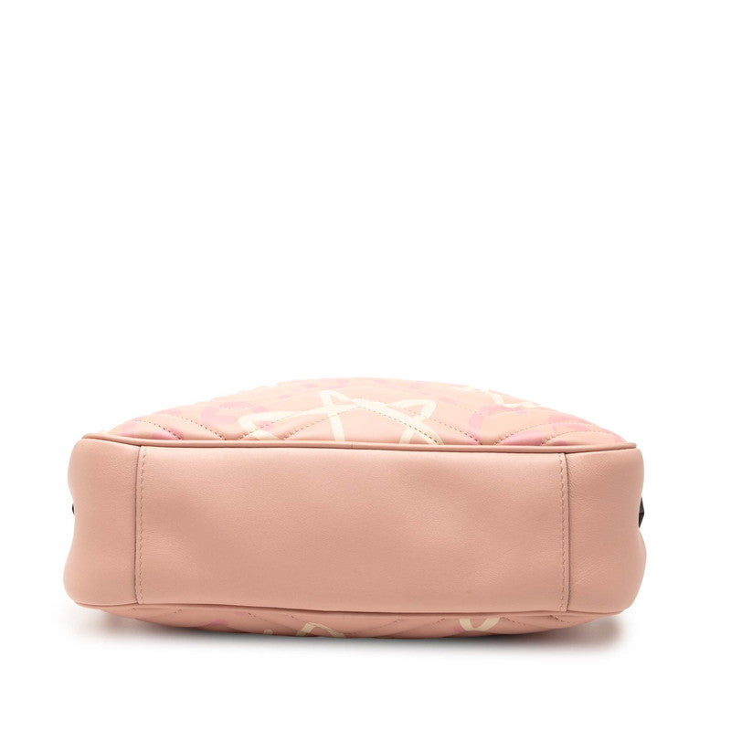 グッチ GGマーモント ゴースト チェーン ショルダーバッグ 443499 ピンク レザー レディース GUCCI 【中古】
