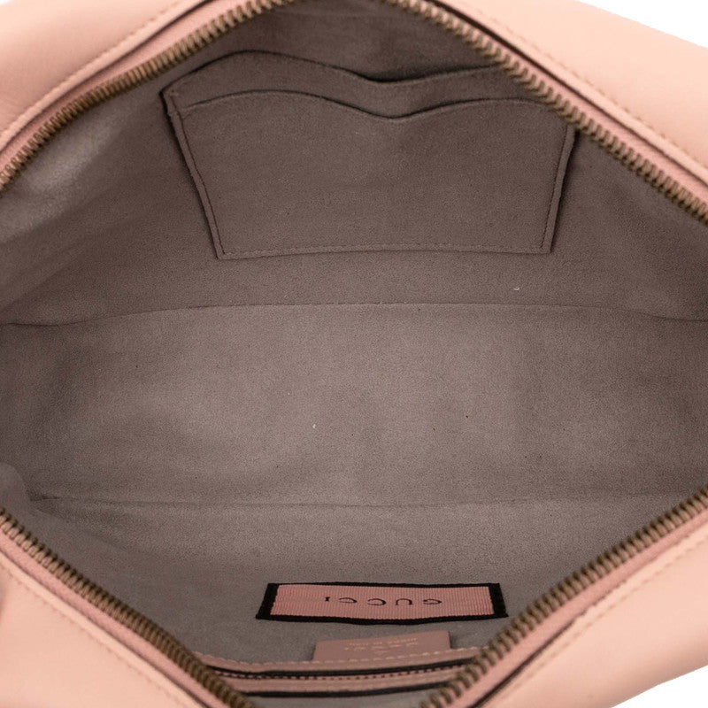グッチ GGマーモント ゴースト チェーン ショルダーバッグ 443499 ピンク レザー レディース GUCCI 【中古】
