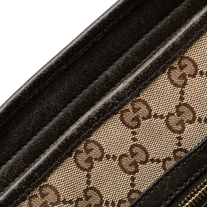 グッチ GGキャンバス ショルダーバッグ 388930 ベージュ ブラウン キャンバス レザー レディース GUCCI 【中古】
