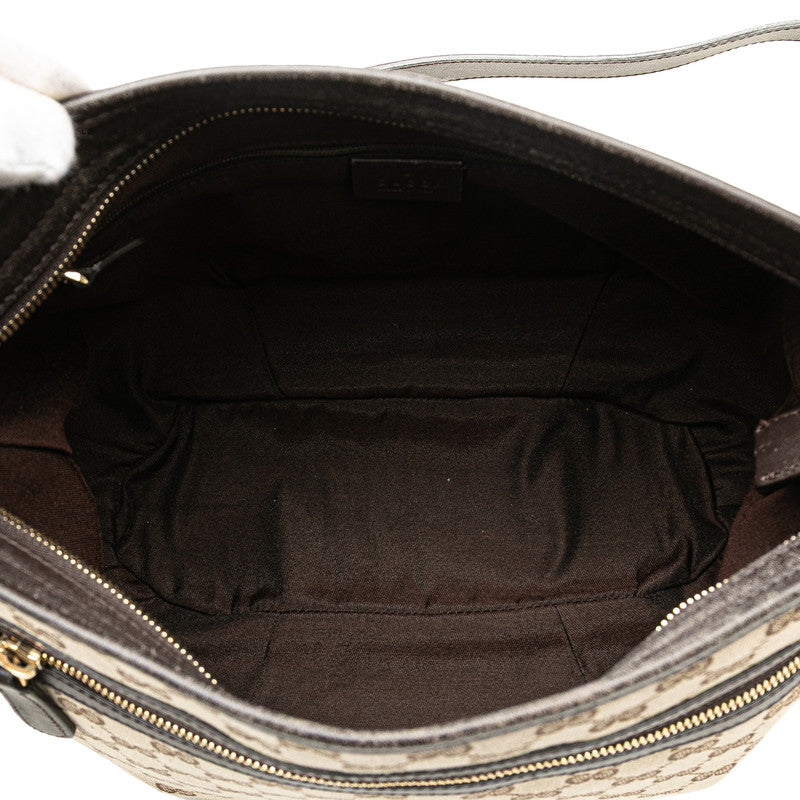 グッチ GGキャンバス ショルダーバッグ 388930 ベージュ ブラウン キャンバス レザー レディース GUCCI 【中古】