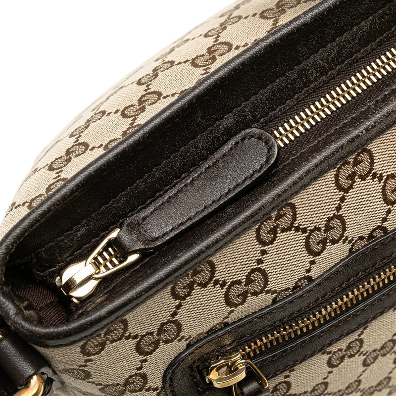 グッチ GGキャンバス ショルダーバッグ 388930 ベージュ ブラウン キャンバス レザー レディース GUCCI 【中古】