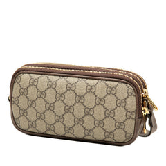 グッチ GGスプリーム オフィディア 斜め掛け ショルダーバッグ 546597 ベージュ ブラウン PVC レザー レディース GUCCI 中古