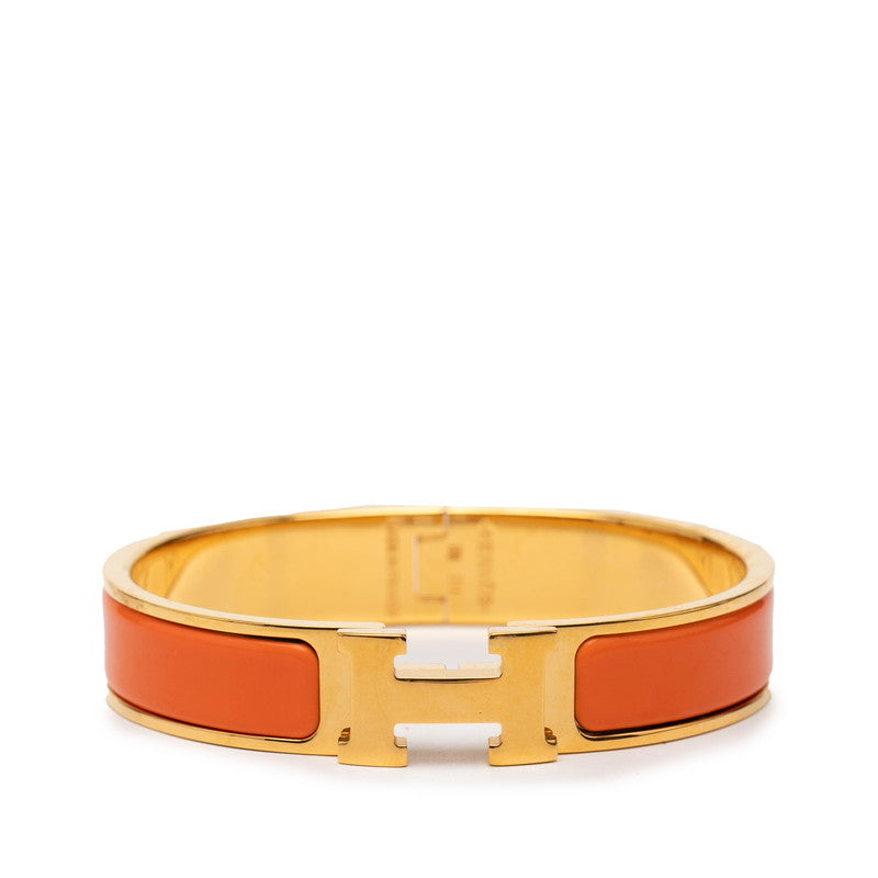 エルメス クリックH PM ブレスレット ゴールド オレンジ メッキ エナメル レディース HERMES 【中古】