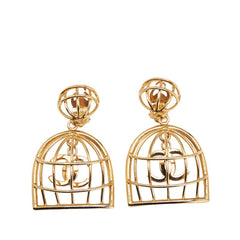 シャネル ヴィンテージ ココマーク 鳥かごモチーフ イヤリング ゴールド メッキ レディース CHANEL 【中古】