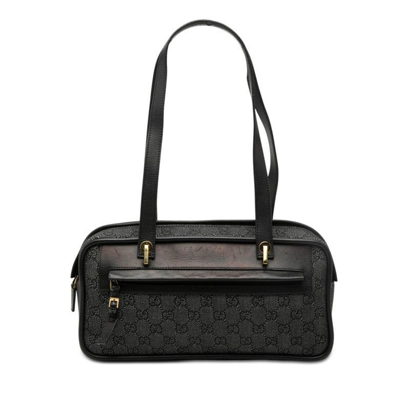 グッチ GGキャンバス ハンドバッグ 92729 ブラック キャンバス レザー レディース GUCCI 【中古】