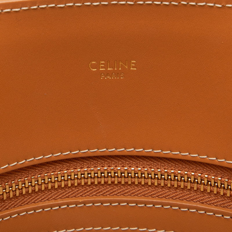 セリーヌ バーティカル カバ スモール ハンドバッグ ショルダーバッグ 2WAY 192082 ナチュラル タン ブラウン キャンバス レザー レディース CELINE 【中古】