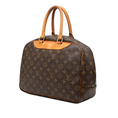 ルイ ヴィトン モノグラム ドーヴィル ハンドバッグ M47270 ブラウン PVC レザー レディース LOUIS VUITTON 【中古】