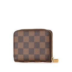 ルイ ヴィトン ダミエ ジッピー コイン パース コインケース 小銭入れ N63070 ブラウン PVC レディース LOUIS VUITTON 【中古】