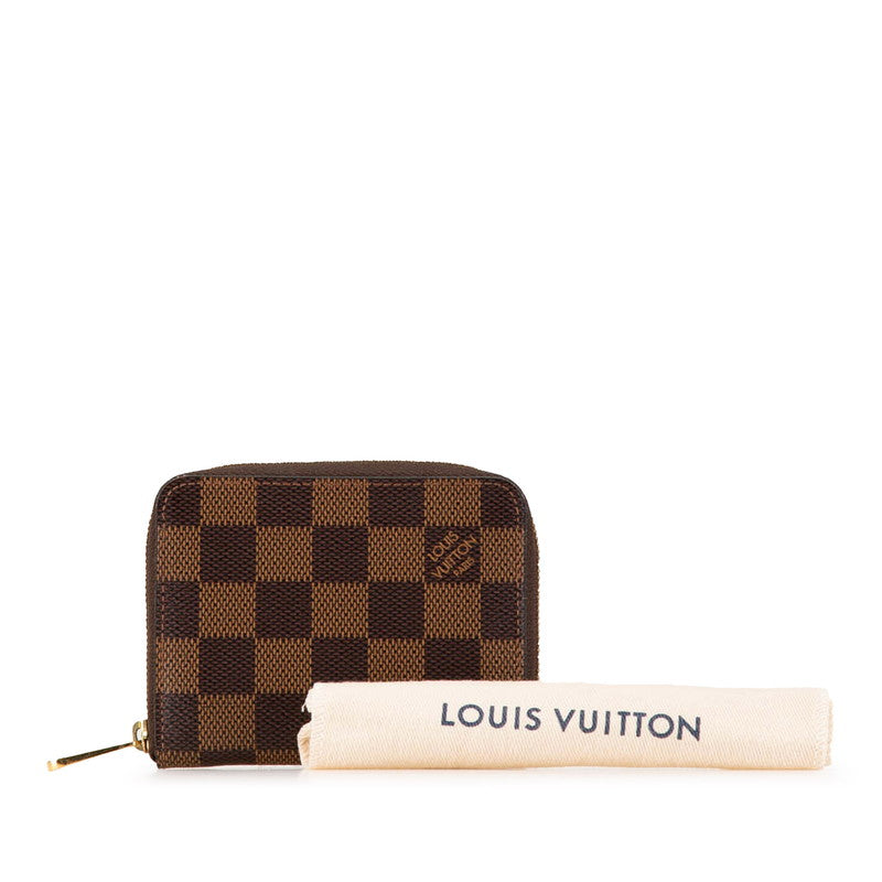 ルイ ヴィトン ダミエ ジッピー コイン パース コインケース 小銭入れ N63070 ブラウン PVC レディース LOUIS VUITTON 【中古】