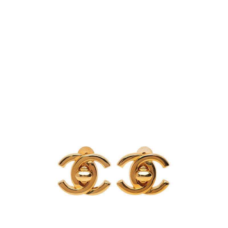 シャネル ヴィンテージ ターンロック ココマーク イヤリング ゴールド メッキ レディース CHANEL 【中古】