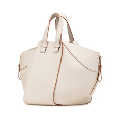 ロエベ ハンモック スモール ハンドバッグ ショルダーバッグ 2WAY ライトグレー ゴールド金具 カーフレザー レディース LOEWE 【中古】
