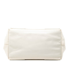 バレンシアガ ネイビーカバスS トートバッグ ハンドバッグ 339933 アイボリー ホワイト キャンバス レザー レディース BALENCIAGA 【中古】