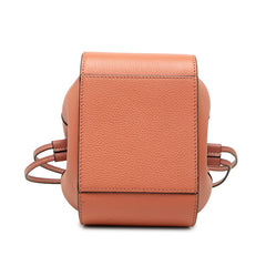 ロエベ アナグラム ハンモック ドローストリング ミニ ハンドバッグ ショルダーバッグ 2WAY ピンク系 レザー レディース LOEWE 中古