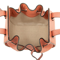 ロエベ アナグラム ハンモック ドローストリング ミニ ハンドバッグ ショルダーバッグ 2WAY ピンク系 レザー レディース LOEWE 中古