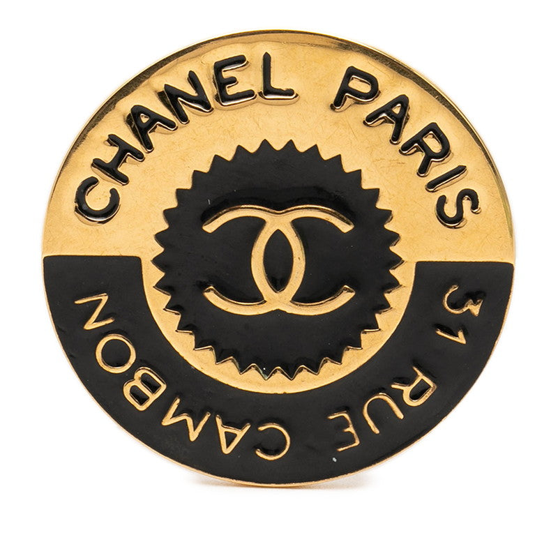 シャネル ココマーク 31 RUE CAMBON PARIS ブローチ ゴールド ブラック メッキ レディース CHANEL 【中古】