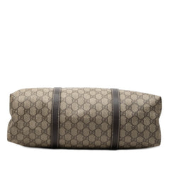 グッチ GGスプリーム トートバッグ 223668 ベージュ ブラウン PVC レザー レディース GUCCI 【中古】