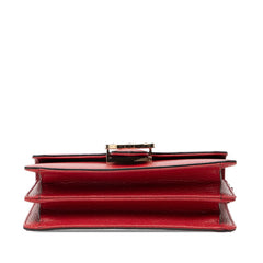 グッチ インターロッキングG 斜め掛け チェーン ショルダーバッグ 510304 レッド レザー レディース GUCCI 【中古】