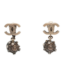 シャネル イヤリング 05C刻印 シルバー ブラック メタル ラインストーン レディース CHANEL 【中古】