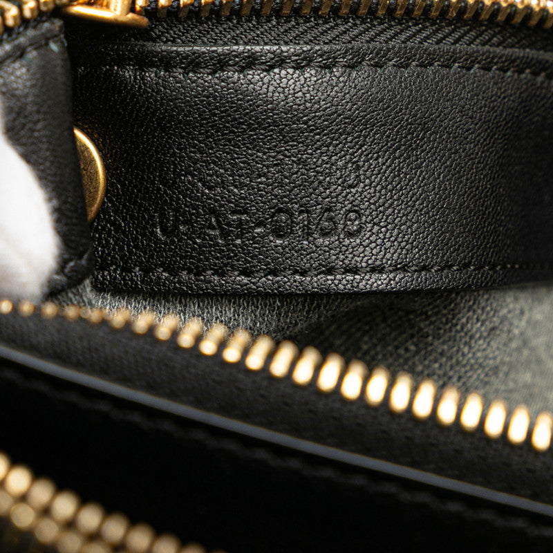 セリーヌ トリオ ラージ 斜め掛け ショルダーバッグ ブラック ゴールド金具 レザー レディース CELINE 【中古】