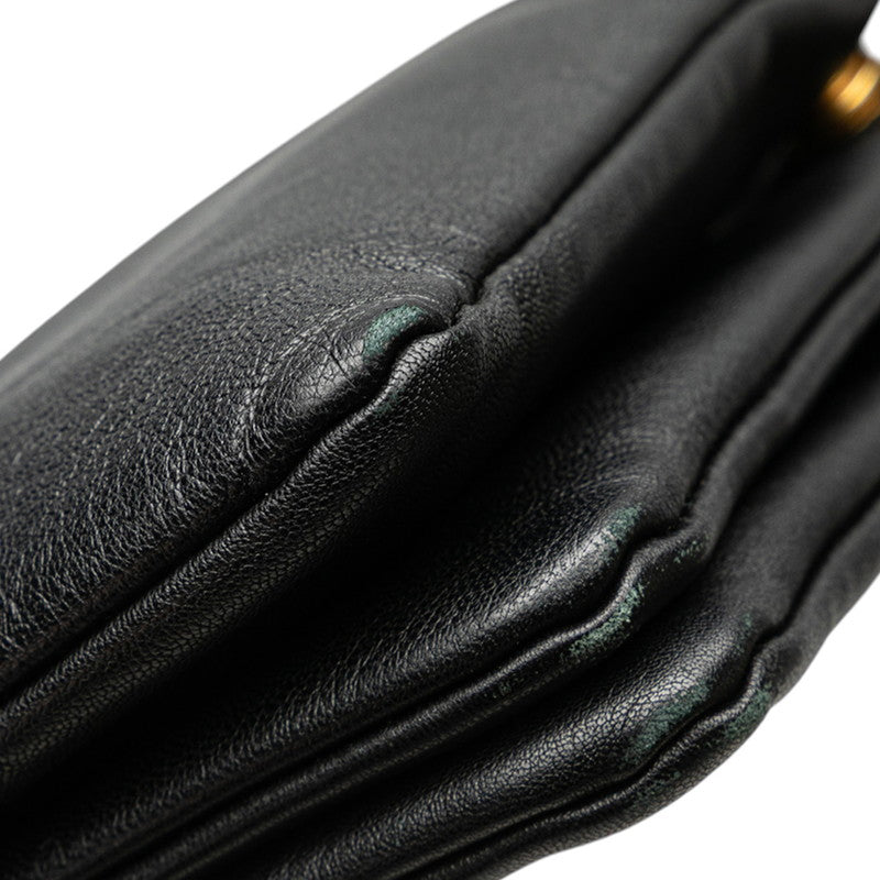 セリーヌ トリオ ラージ 斜め掛け ショルダーバッグ ブラック ゴールド金具 レザー レディース CELINE 【中古】