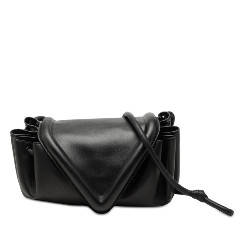 ボッテガヴェネタ ビーク 斜め掛け ショルダーバッグ ブラック レザー レディース BOTTEGAVENETA 【中古】
