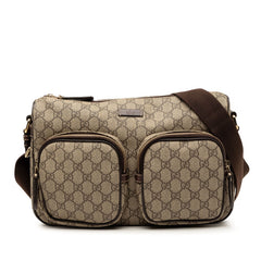 グッチ GGスプリーム 斜め掛け ショルダーバッグ 246881 ベージュ ブラウン PVC レザー レディース GUCCI 【中古】