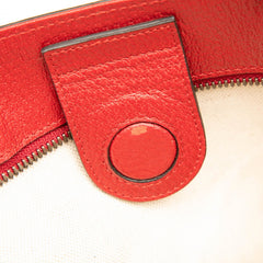 グッチ GGスプリーム ボスコ 犬 ドッグ プリント トートバッグ ショルダーバッグ 2WAY 450950 ベージュ レッド マルチカラー PVC レザー レディース GUCCI 【中古】