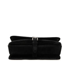 サンローラン YSLロゴ 斜め掛け ショルダーバッグ 688253 ブラック ベロア レザー レディース SAINT LAURENT 中古