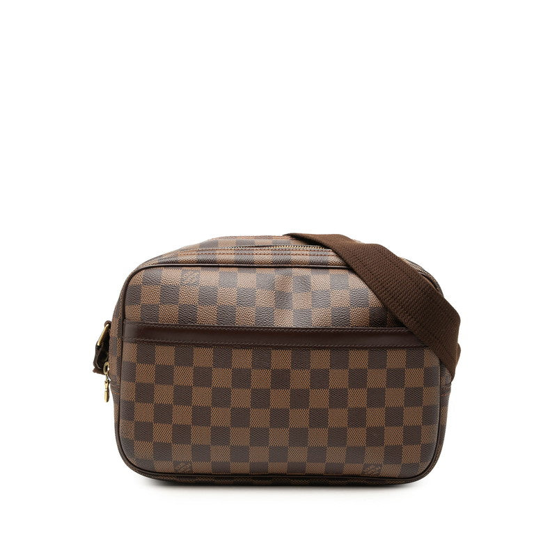 ルイ ヴィトン ダミエ リポーターPM 斜め掛け ショルダーバッグ N45253 ブラウン PVC レザー レディース LOUIS VUITTON 中古