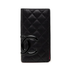 シャネル カンボンライン ココマーク 長財布 ブラック レザー レディース CHANEL 【中古】