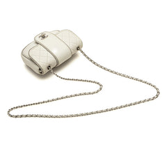 シャネル マトラッセ ココマーク チェーン ショルダーバッグ ホワイト シルバー ラムスキン レディース CHANEL 【中古】