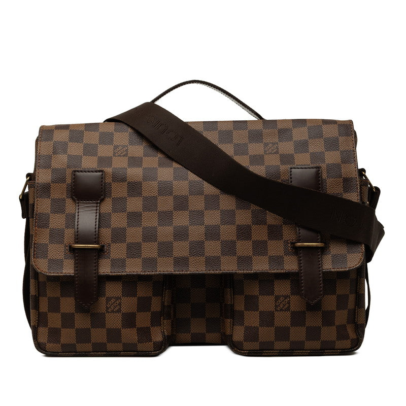 ルイ ヴィトン ダミエ ブロードウェイ ハンドバッグ ショルダーバッグ 2WAY N42270 ブラウン PVC レザー メンズ LOUIS VUITTON 中古