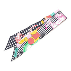 エルメス ツイリー Cavalier en Formes スカーフ ネイビー マルチカラー シルク レディース HERMES 【中古】