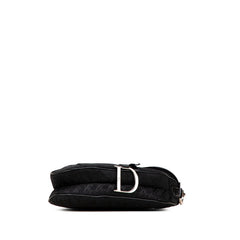 ディオール トロッター サドルバッグ ワンショルダーバッグ ブラック キャンバス レザー レディース Dior 【中古】