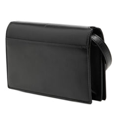 サンローラン ロゴ 斜め掛け ショルダーバッグ ブラック レザー レディース SAINT LAURENT 【中古】
