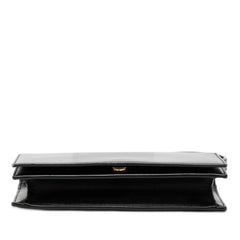 サンローラン ロゴ 斜め掛け ショルダーバッグ ブラック レザー レディース SAINT LAURENT 【中古】