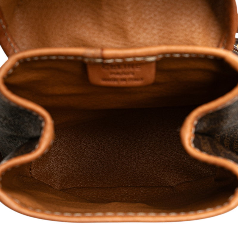セリーヌ マカダム ダブルリュック リュック バックパック ブラウン PVC レザー レディース CELINE 【中古】