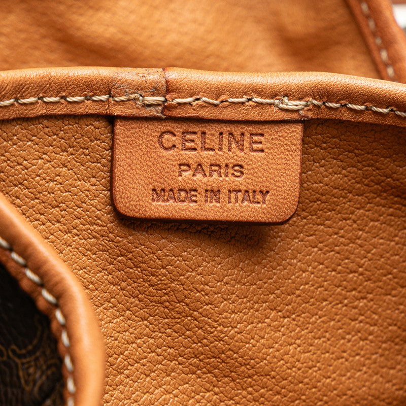 セリーヌ マカダム ダブルリュック リュック バックパック ブラウン PVC レザー レディース CELINE 【中古】
