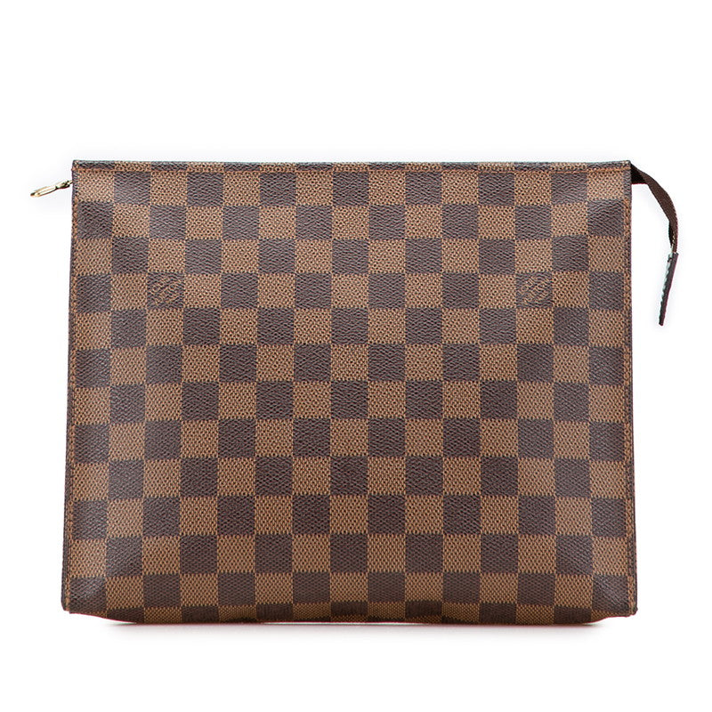 ルイ ヴィトン ダミエ ポッシュトワレット26 セカンドバッグ ポーチ N47543 ブラウン PVC レディース LOUIS VUITTON 【中古】