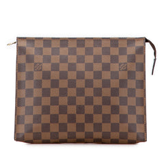 ルイ ヴィトン ダミエ ポッシュトワレット26 セカンドバッグ ポーチ N47543 ブラウン PVC レディース LOUIS VUITTON 【中古】