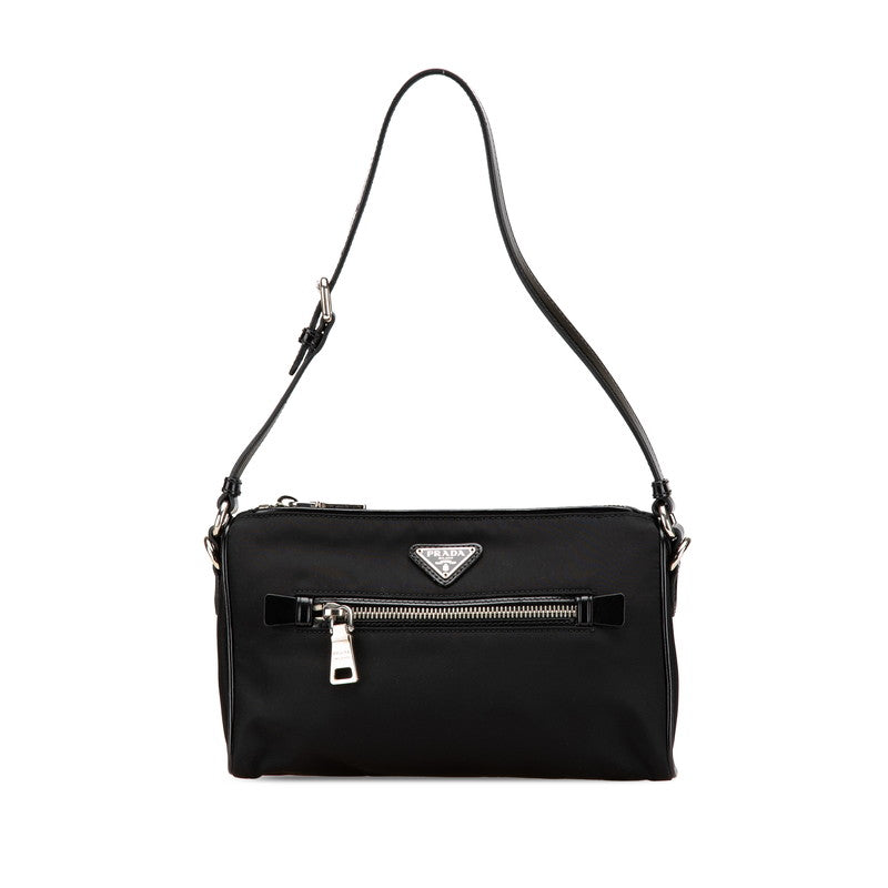 プラダ 三角ロゴプレート ハンドバッグ ワンショルダーバッグ BN1834 ブラック ナイロン レザー レディース PRADA 【中古】