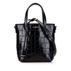 サンローラン ロゴ トートバッグ ショルダーバッグ 2WAY ブラック レザー レディース SAINT LAURENT 【中古】